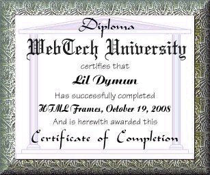 HTML Frames Diploma